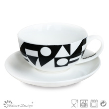 8oz Tea Set with Black Decal Design